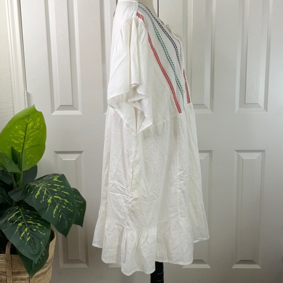 Women's Kimono Short Sleeve Embroidered A-Line Dress Knox Rose White Size 3X - Picture 12 of 15